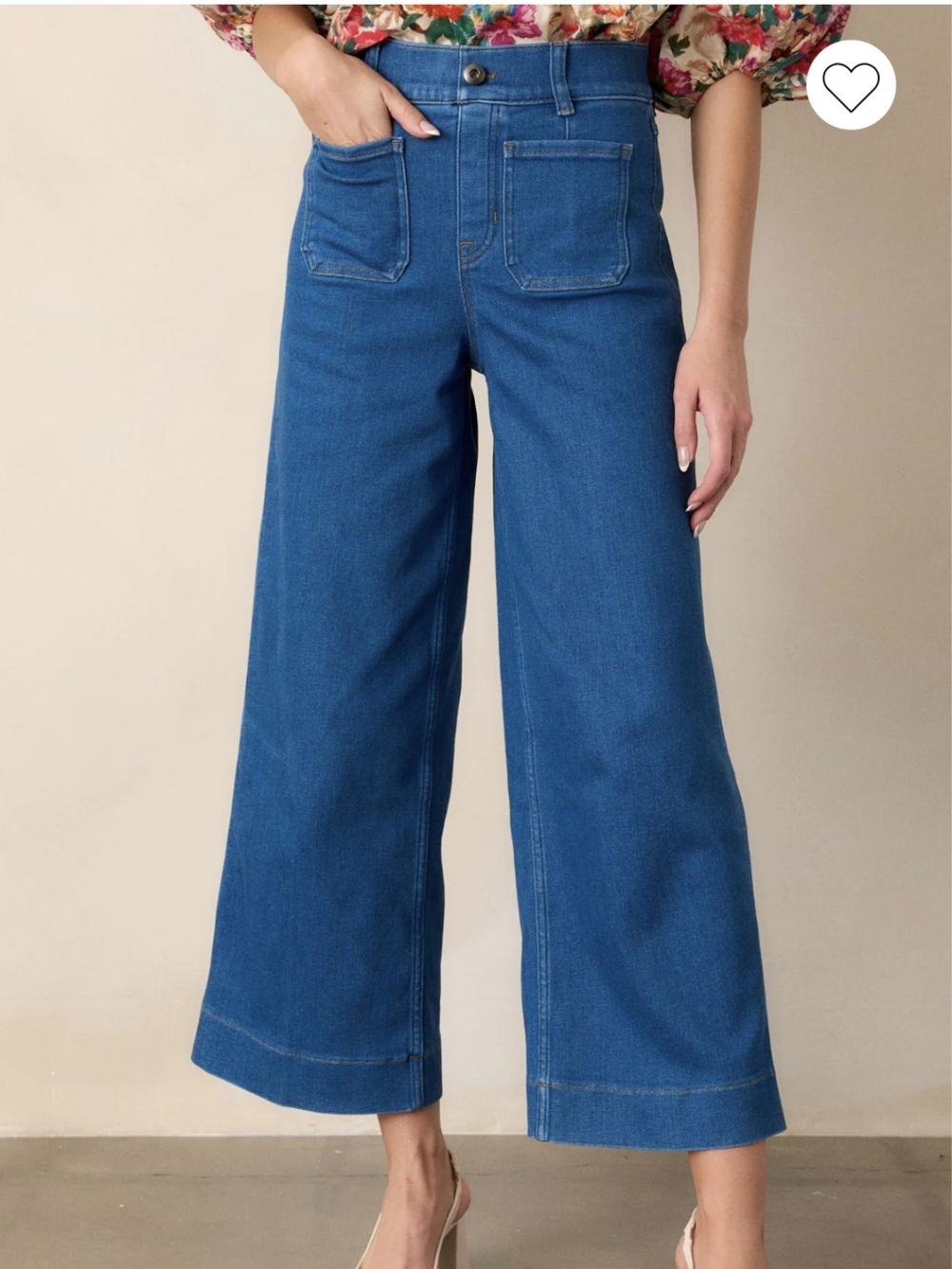 SPANXshape® EveryWear Cropped Washed Blue Wide Leg Jeans